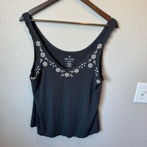 American Eagle Outfitters White Embellished Tank Top